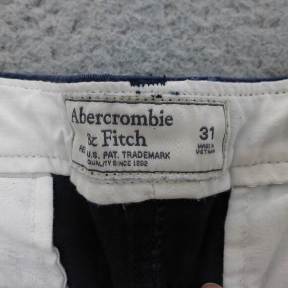 Abercrombie Fitch Shorts Mens 31 Blue Flat Front Preppy Pockets School Casual - Picture 3 of 9